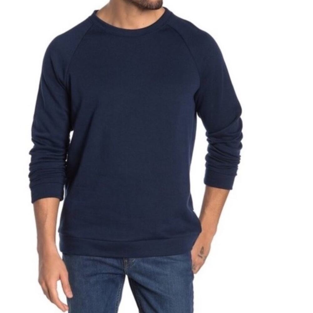 Onia Men’s Navy Blue Dave Raglan Sleeve Pullover Crewneck Size Medium